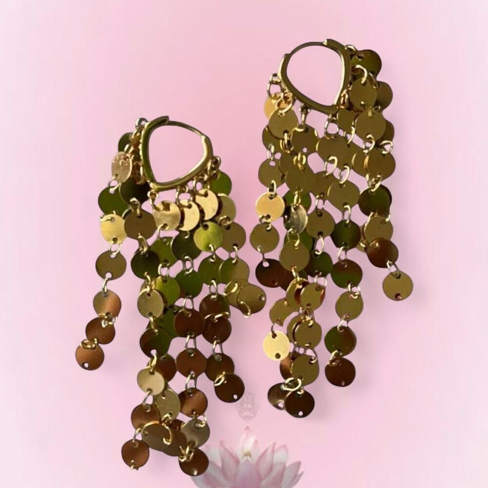 ꧁ᬊᬁ y2k style gold dangle earrings ᬊ᭄꧂